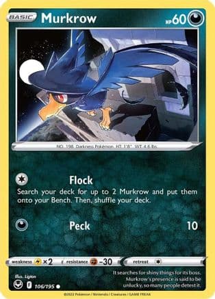 Murkrow — SWSH12: Silver Tempest Pokémon TCG card by Ligton