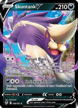 Skuntank V — SWSH12: Silver Tempest Pokémon TCG card by MUGENUP