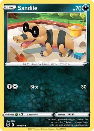 Sandile — SWSH12: Silver Tempest Pokémon TCG card by 0313