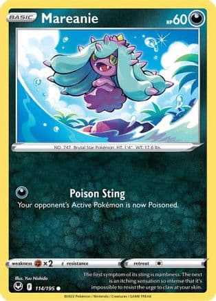 Mareanie — SWSH12: Silver Tempest Pokémon TCG card by Yuu Nishida
