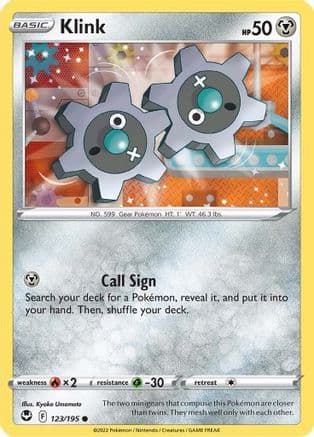 Klink — SWSH12: Silver Tempest Pokémon TCG card by Kyoko Umemoto