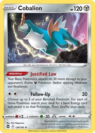 Cobalion — SWSH12: Silver Tempest Pokémon TCG card by Shin Nagasawa