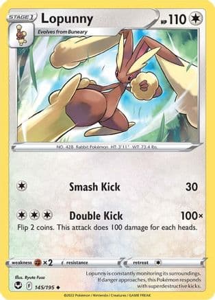 Lopunny — SWSH12: Silver Tempest Pokémon TCG card by Ryuta Fuse