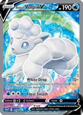 Alolan Vulpix V (Full Art) — SWSH12: Silver Tempest Pokémon TCG card by Not clearly visible in image
