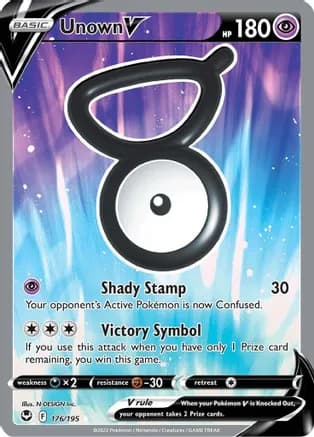 Unown V (Full Art) — SWSH12: Silver Tempest