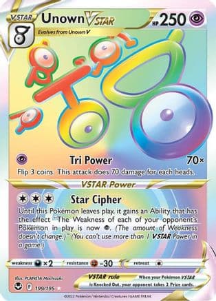 Unown VSTAR (Secret) — SWSH12: Silver Tempest Pokémon TCG card by PLANETA Mochizuki