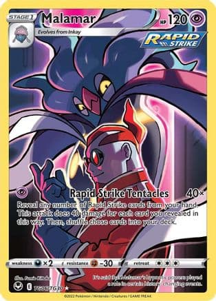 Malamar — SWSH12: Silver Tempest Trainer Gallery Pokémon TCG card by Fumie Kittaka
