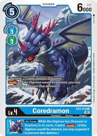 Coredramon - EX3-018 — Draconic Roar Digimon Card Game card by sasasi