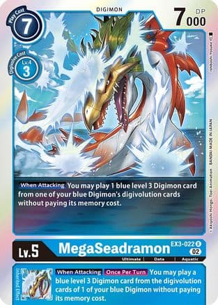 MegaSeadramon — Draconic Roar Digimon Card Game card by Akiyoshi Hongo, Toei Animation