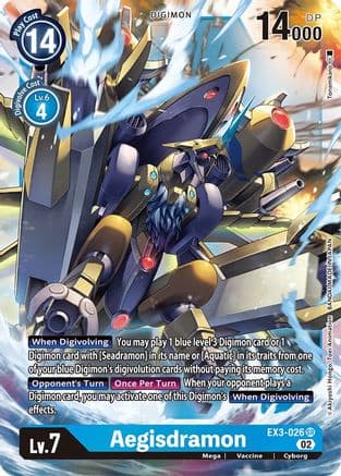 Aegisdramon — Draconic Roar Digimon Card Game card by Akiyoshi Hongō, Toei Animation, BANDAI NAMCO Pictures, JAPAN