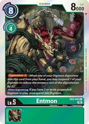 Entmon — Draconic Roar Digimon Card Game card by Akiyoshi Hongo, Toei Animation