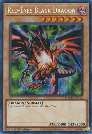 Red-Eyes Black Dragon (Secret Pharaoh's Rare) — Magnificent Mavens Yu-Gi-Oh! card by Studio Dice