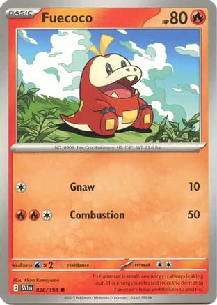 Fuecoco — SV01: Scarlet & Violet Base Set Pokémon TCG card by Akira Komayama