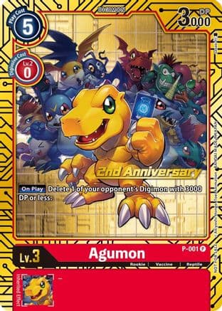 Agumon - P-001 (2nd Anniversary Card Set) — Digimon Promotion Cards