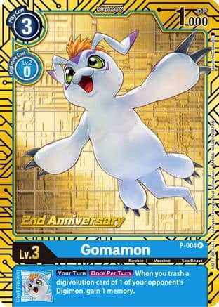 Gomamon - P-004 (2nd Anniversary Card Set) — Digimon Promotion Cards