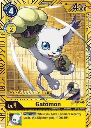 Gatomon - P-006 (2nd Anniversary Card Set) — Digimon Promotion Cards
