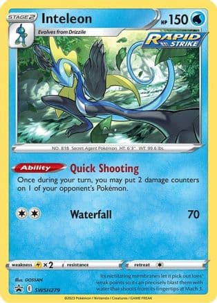 Inteleon - SWSH279 — SWSH: Sword & Shield Promo Cards Pokémon TCG card by GOSSAN