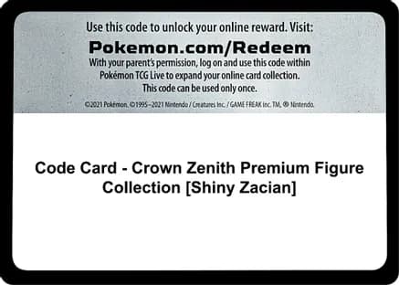 Code Card - Crown Zenith Premium Figure Collection [Shiny Zacian] — Crown Zenith