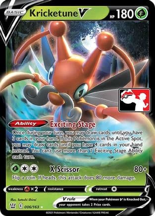 Kricketune V - 006/163 — Prize Pack Series Cards Pokémon TCG card by Satoshi Shirai