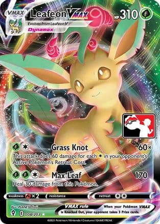 Leafeon VMAX - 008/203 — Prize Pack Series Cards Pokémon TCG card by PLANETA Tsuji