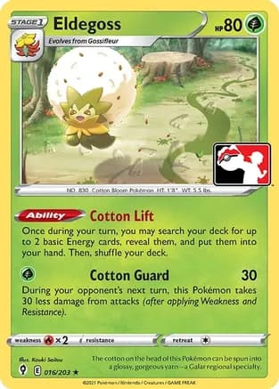 Eldegoss - 016/203 — Prize Pack Series Cards Pokémon TCG card by Kouki Saitou