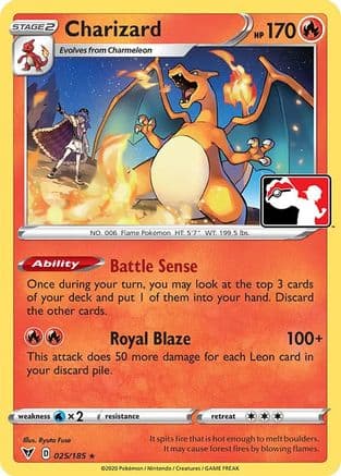 Charizard - 025/185 — Prize Pack Series Cards