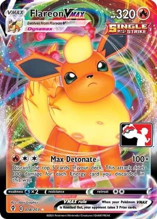 Flareon VMAX - 018/203 — Prize Pack Series Cards Pokémon TCG card by 5ban Graphics