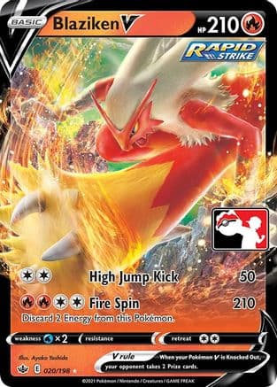 Blaziken V - 020/198 — Prize Pack Series Cards Pokémon TCG card by Ayaka Yoshida