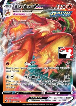 Blaziken VMAX - 021/198 — Prize Pack Series Cards Pokémon TCG card by AKIRA EGAWA
