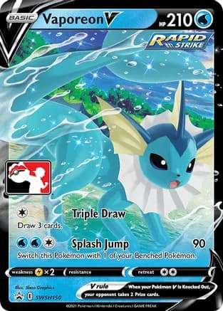Vaporeon V - SWSH150 — Prize Pack Series Cards Pokémon TCG card by 5ban Graphics