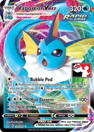 Vaporeon VMAX - 030/203 — Prize Pack Series Cards Pokémon TCG card by 5ban Graphics