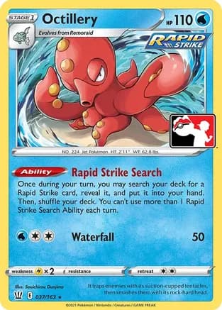 Octillery - 037/163 — Prize Pack Series Cards Pokémon TCG card by Souichirou Gunjima