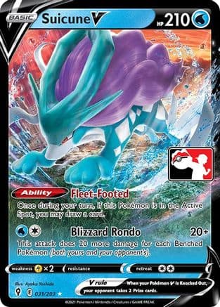 Suicune V - 031/203 — Prize Pack Series Cards Pokémon TCG card by Ayaka Yoshida
