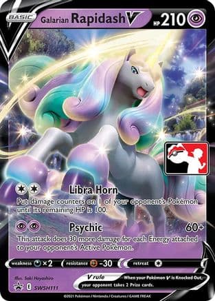 Galarian Rapidash V - SWSH111 — Prize Pack Series Cards Pokémon TCG card by Saki Hayashiro