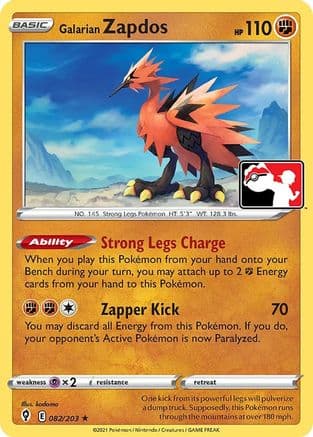 Galarian Zapdos - 082/203 — Prize Pack Series Cards Pokémon TCG card by kodama