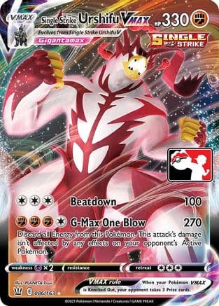 Single Strike Urshifu VMAX - 086/163 — Prize Pack Series Cards Pokémon TCG card by PLANETA Tsuji