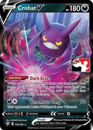 Crobat V - 104/189 — Prize Pack Series Cards Pokémon TCG card by PLANETA Mochizuki