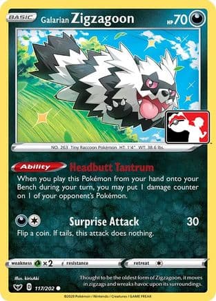 Galarian Zigzagoon - 117/202 — Prize Pack Series Cards Pokémon TCG card by kirisAki