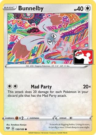 Bunnelby - 150/189 — Prize Pack Series Cards Pokémon TCG card by Tomokazu Komiya