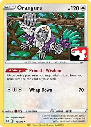 Oranguru - 148/202 — Prize Pack Series Cards Pokémon TCG card by Shigenori Negishi