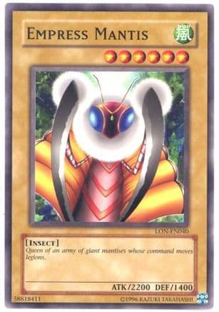 Empress Mantis — Labyrinth of Nightmare (Worldwide English) Yu-Gi-Oh! card by KAZUKI TAKAHASHI