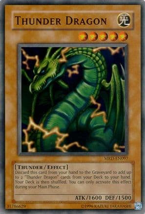 Thunder Dragon — Metal Raiders (Worldwide English) Yu-Gi-Oh! card by KAZUKI TAKAHASHI