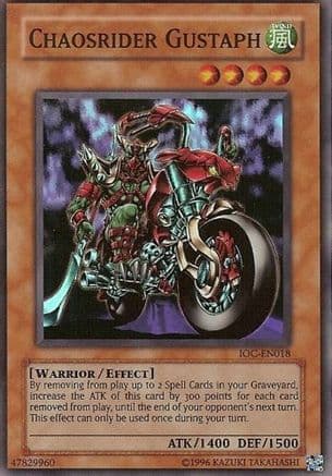 Chaosrider Gustaph — Invasion of Chaos (Worldwide English) Yu-Gi-Oh! card by KAZUKI TAKAHASHI