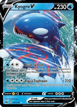 Kyogre V — SWSH: Crown Zenith Pokémon TCG card by PLANETA Tsuji
