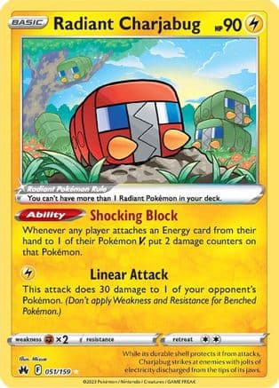 Radiant Charjabug — SWSH: Crown Zenith Pokémon TCG card by Mizue