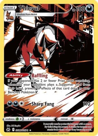 Thievul — Crown Zenith: Galarian Gallery Pokémon TCG card by NC Empire