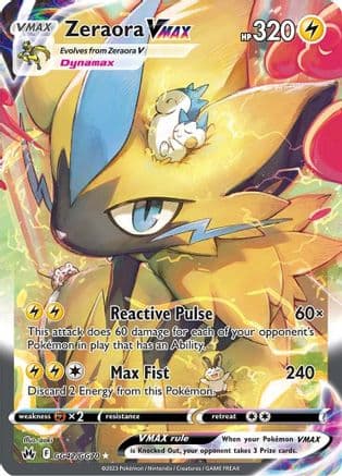 Zeraora VMAX — Crown Zenith: Galarian Gallery Pokémon TCG card by aoki