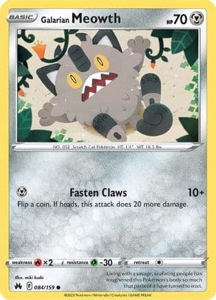 Galarian Meowth — SWSH: Crown Zenith Pokémon TCG card by miki kudo