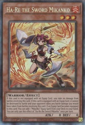Ha-Re the Sword Mikanko (CR) — Amazing Defenders Yu-Gi-Oh! card by Konami