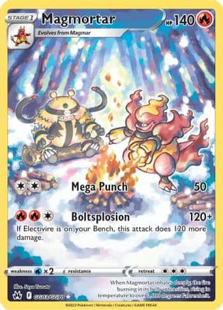 Magmortar — Crown Zenith: Galarian Gallery Pokémon TCG card by Saya Tsuruta